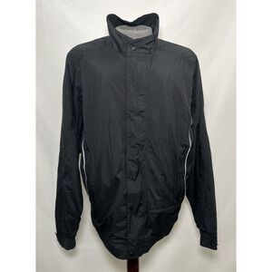 DryJoys by Footjoy FJ Mens Large Black Windbreaker Rain Full Zip Golf Bnft Chrty